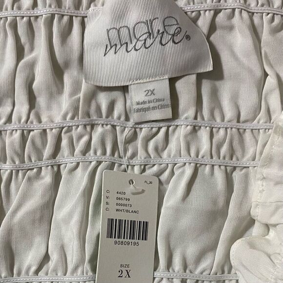 Anthropologie Mare Mare White Smocked Ruffled Tube Top NWT Plus Size 2X/20-22 - Picture 5 of 7
